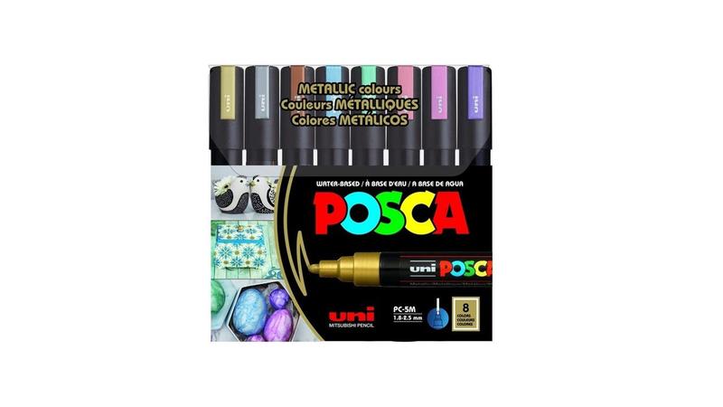 Imagem de Caneta Posca Pc-5m - Estojo C/ 08 Cores Metálicas - Uniball