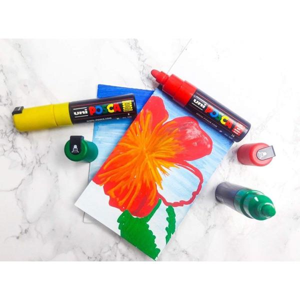 Caneta Posca PC 8K Branca - UNI Imagem de Caneta Posca PC 8K Branca