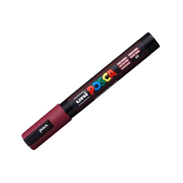 Caneta Posca Uni Ball PC-5M Ponta Cônica Extra Média em Poliéster 2,5 mm - Cor: Rojo Vino - UNIBALL Imagem de Caneta Posca Uni Ball PC-5M Ponta Cônica Extra Média em Poliéster 2,5 mm - Cor: Rojo Vino