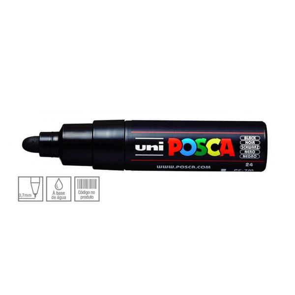 Imagem de Caneta Posca Uni Ball PC-7M Ponta Cônica Grossa de Acrílico 5.5 mm - Cor: Black