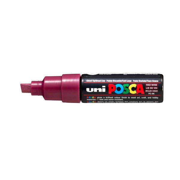 Imagem de Caneta Posca Uni Ball PC-8K Ponta Biselada Grossa de Acrílico 8 mm - Cor: Red Wine