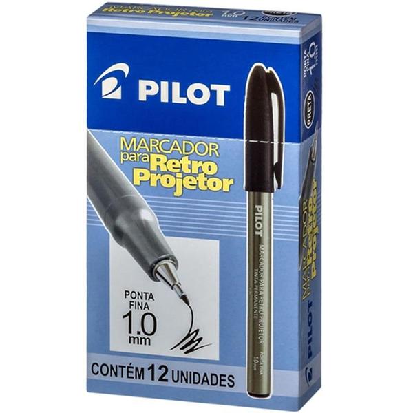 Imagem de Caneta retroprojetor 1.0mm marcador preto pilot