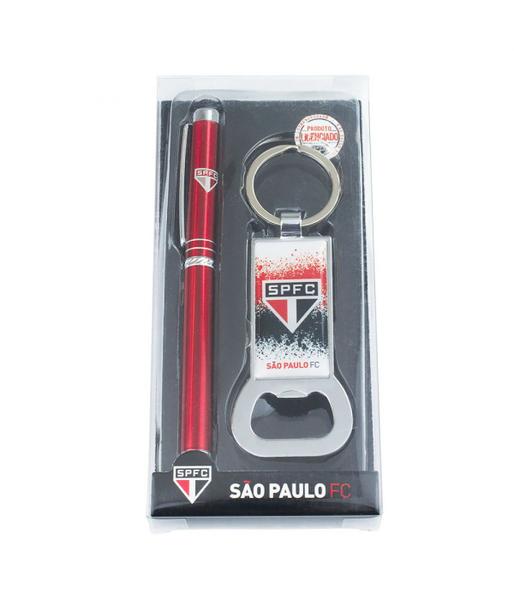 Imagem de Caneta Roller Pen 0.8mm Touchscreen Chaveiro Abridor Garrafas São Paulo FC SPFC