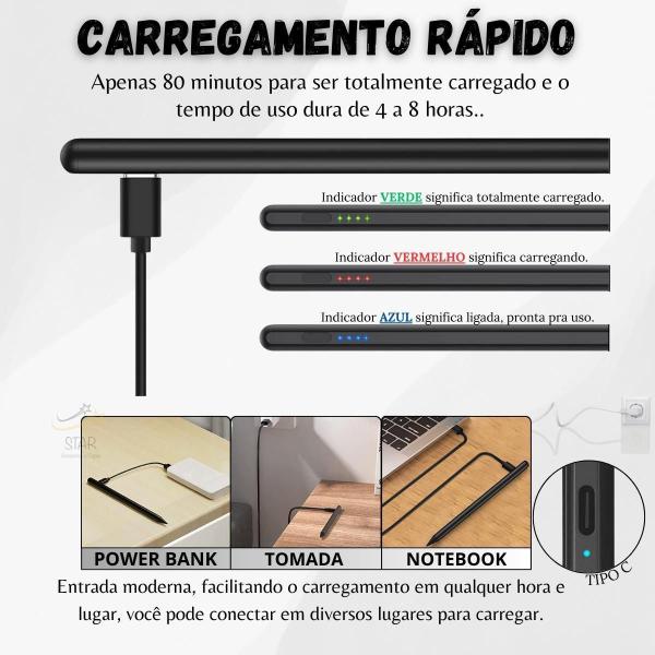 Imagem de Caneta Stylus Alta Precisão Tablet Fire HD10 2023 Branco