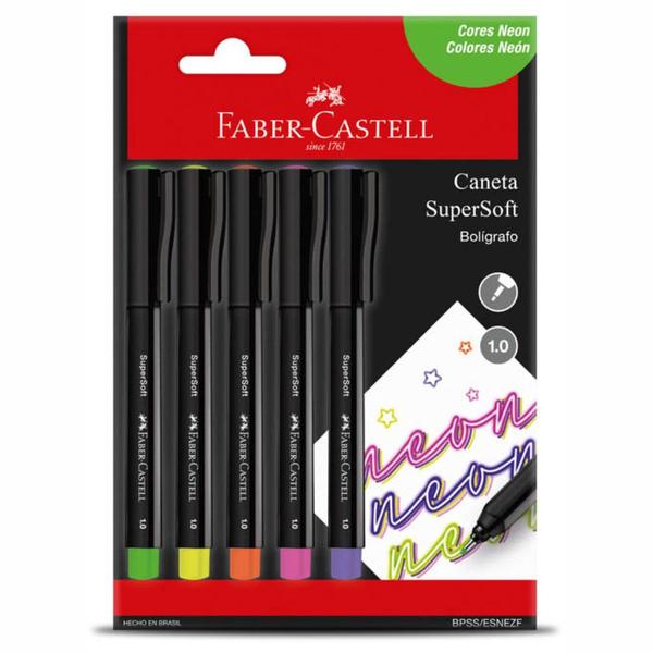 Imagem de Caneta SuperSoft Pen 1.0 Ponta Media Faber Castell Cor Neon