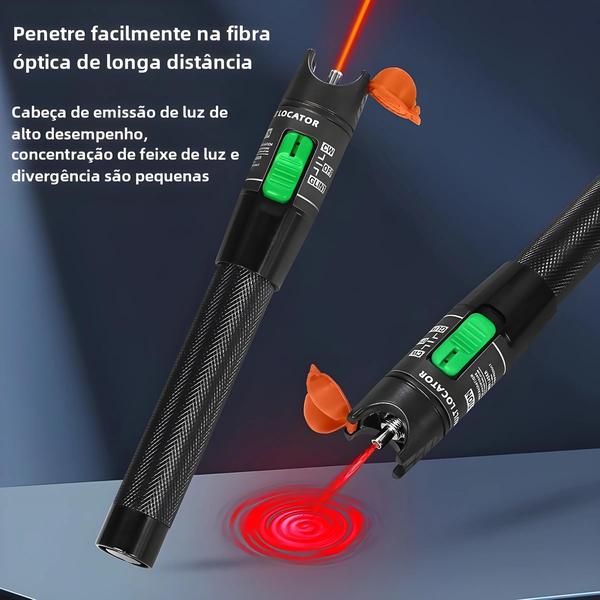 Imagem de Caneta Testadora De Cabo De Fibra Óptica Ftth Localizador Visual De Falhas Sc Fc St Interface Vfl