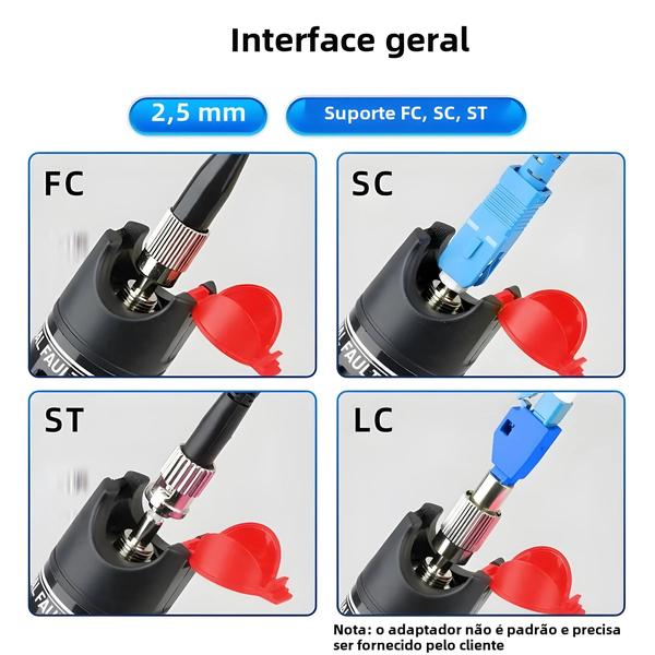 Imagem de Caneta Testadora de Fibra Óptica 50km - Laser Vermelho FTTH - Localizador de Falhas