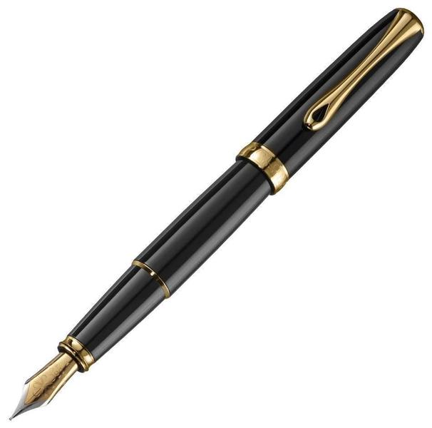 Imagem de Caneta Tinteiro Diplomat Excellence A2 Black Lacquer Gt