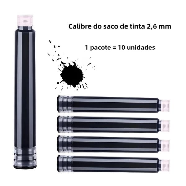 Imagem de Caneta Tinteiro Metálica Retrô - Elegante e com Tinta Substituível