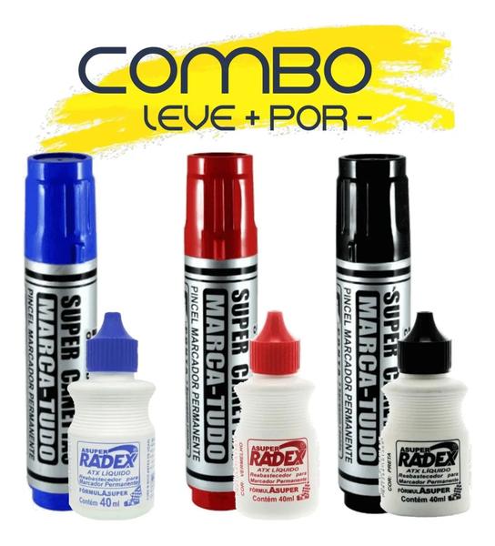 Canetão 17mm + Tinta Refil - Propaganda Cartaz - Azul Preta Vermelha - Escolha Cor - Radex Imagem de Canetão 17mm + Tinta Refil - Propaganda Cartaz - Azul Preta Vermelha - Escolha Cor