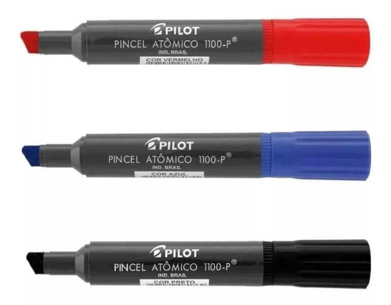 Imagem de Canetao Pincel Ponta 8mm Vermelho- Preto-azul 3 Unidades