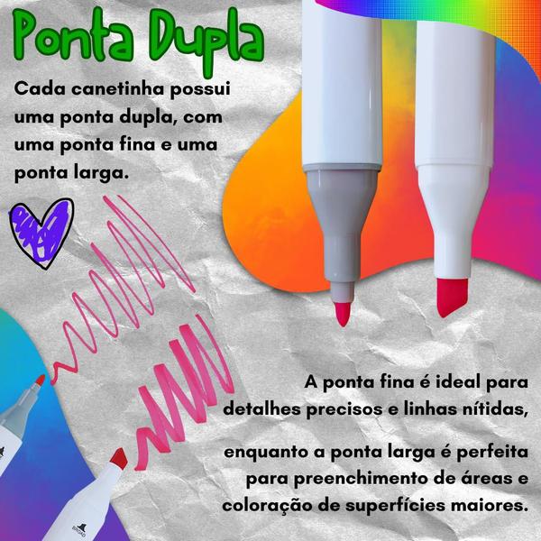 Imagem de Canetas 48 Cores Marcador Tik Tok Ponta Dupla Brush Pen