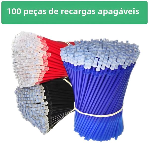 Imagem de Canetas de Gel Kawaii Apagáveis - Conjunto com 100 Peças para Crianças