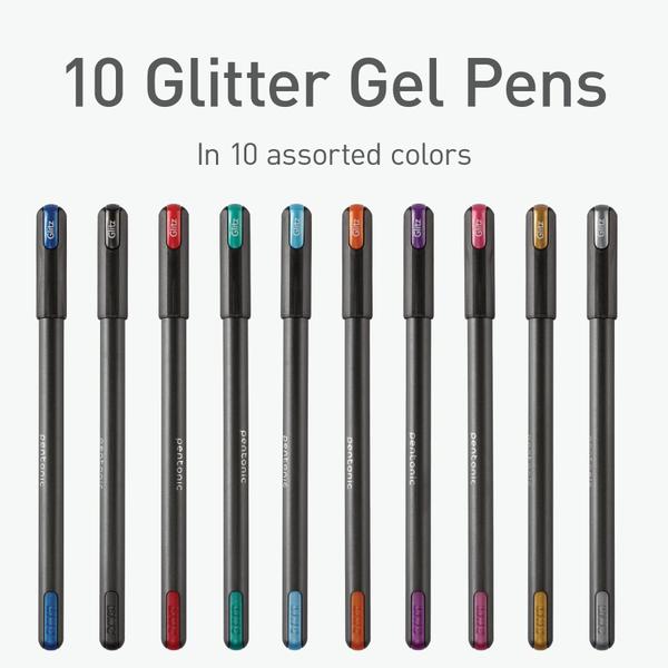 Imagem de Canetas Glitter Gel Pentonic 10 cores variadas 1,0 mm 10 unidades