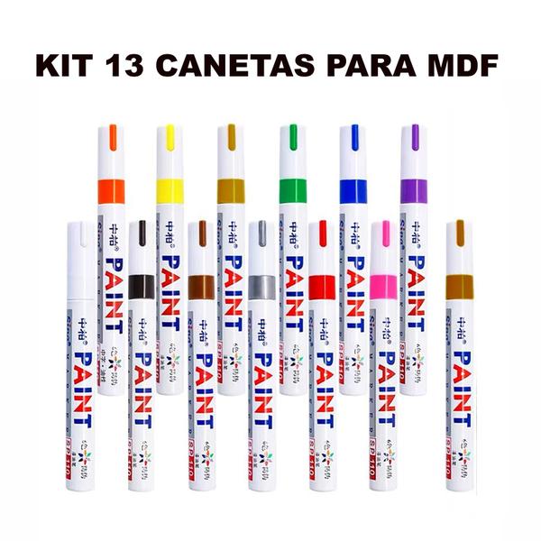 Imagem de Canetas para retoque tinta permanente kit 13 cores