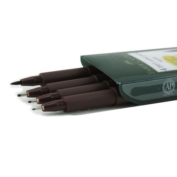 Imagem de Canetas Pitt Faber-Castell Sépia - Estojo com 4 Canetas com as Pontas S-F-M-B - Ref:167101