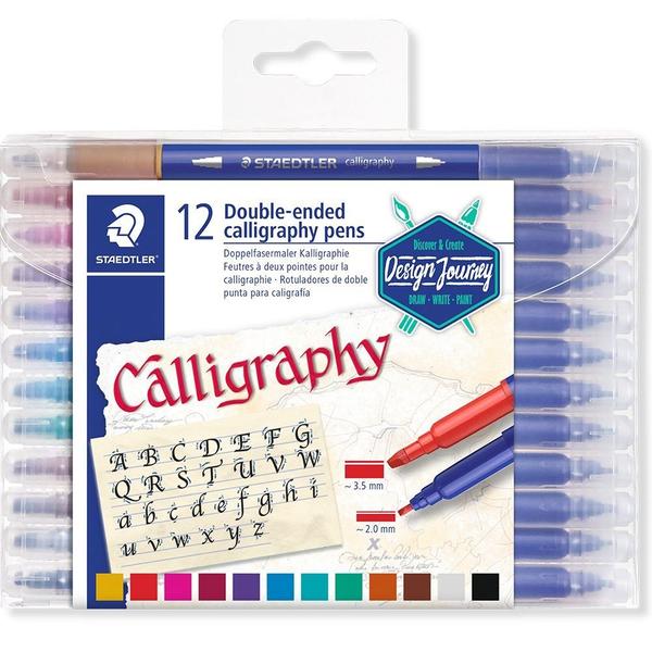 Imagem de Canetas Staedtler Calligraphy Duo C/12 Cores Ponta Dupla 3005 TB12 02