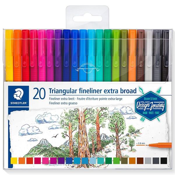 Imagem de Canetas Staedtler Triplus Extra Broad com 20 Cores 0.8mm 338 TB20-C