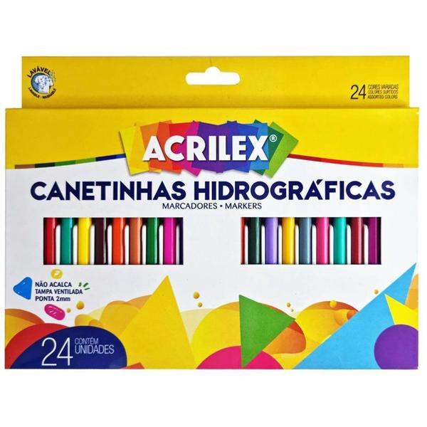 Imagem de Canetinha Hidrográfica 24 Cores Acrilex