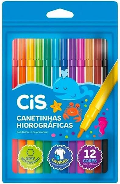 Imagem de Canetinha Hidrográfica Cis Lavável Com 12 Cores