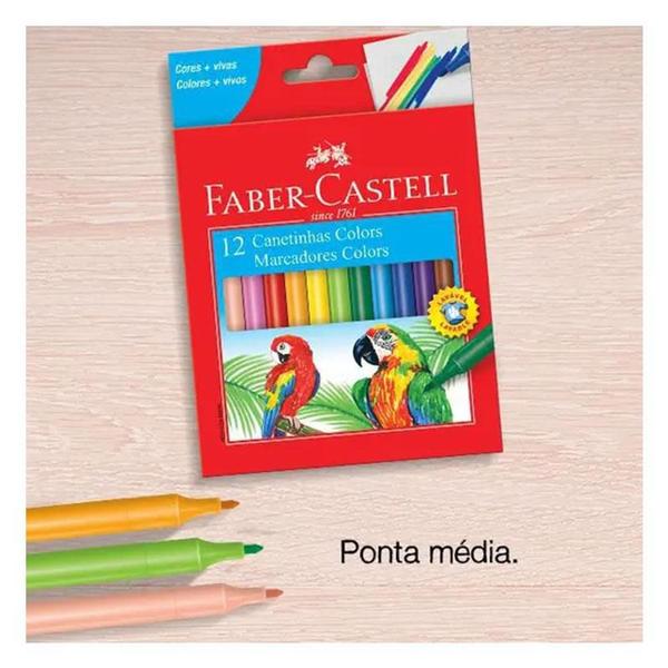 Imagem de Canetinha Hidrográfica Colors 150112 12 Cores - Faber Castell