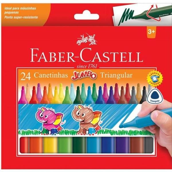 Imagem de Canetinha Hidrográfica Faber Castell Jumbo Triang 24 Cores