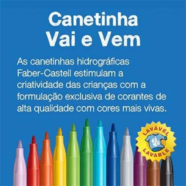 Imagem de Canetinha Hidrográfica Faber Castell Vai e Vem 12 Cores