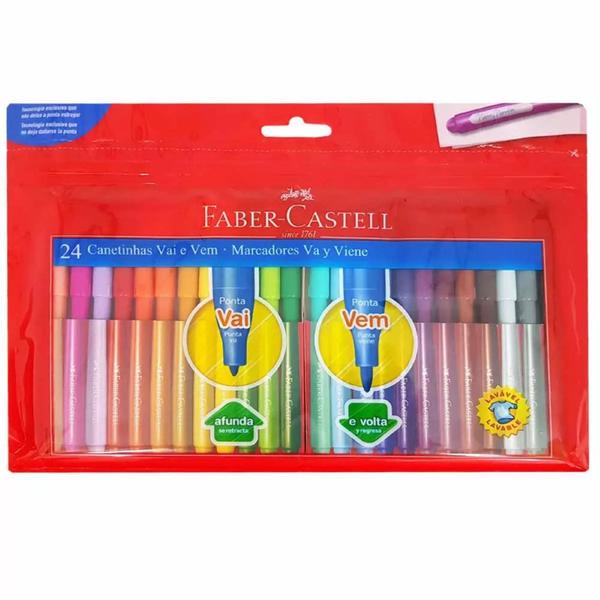 Imagem de Canetinha Hidrográfica Faber-Castell Vai E Vem 24 cores