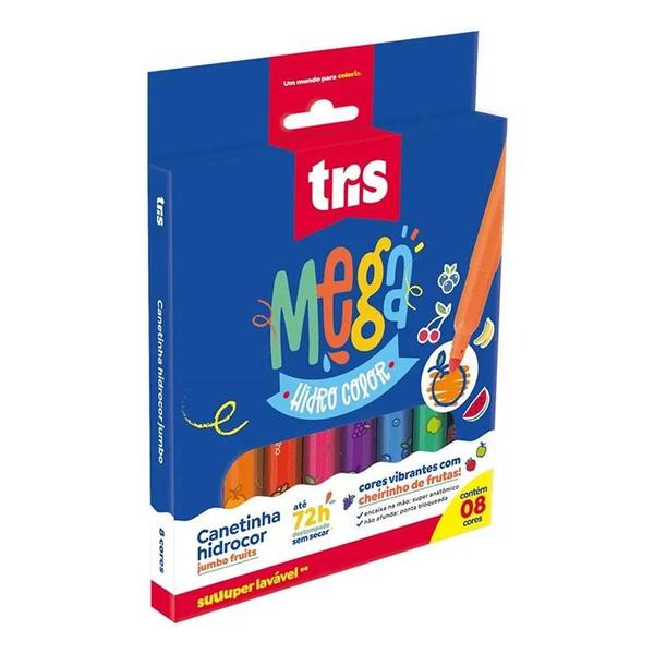 Imagem de Canetinha Hidrográfica Mega Fruits 607252 com Cheirinho 8 Cores - Tris