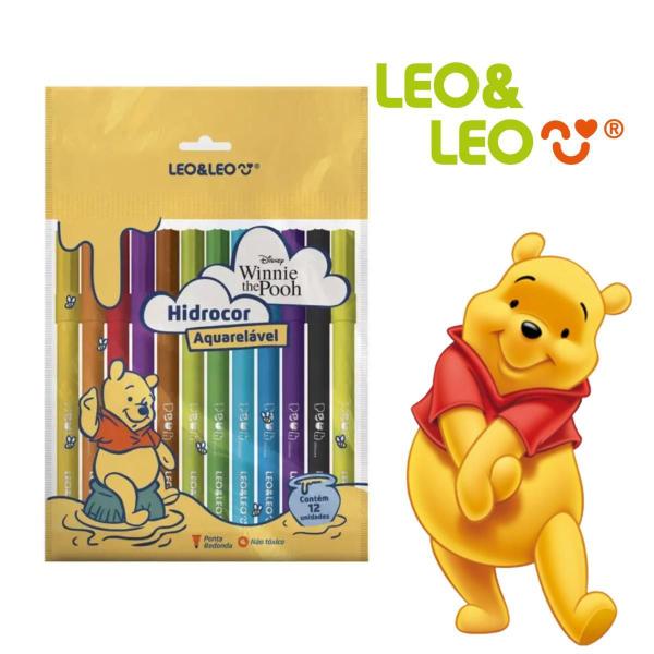 Imagem de Canetinha Hidrográfica Ursinho Pooh Kit 12 Cores - Leo&Leo