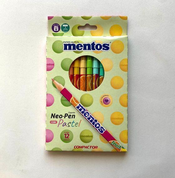 Imagem de Canetinha Mentos 12 cores Hidrográfica Neo Pen - Compactor