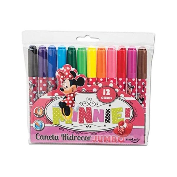 Imagem de Canetinha Minnie Jumbo 12 Unidades Disney Molin Escolar