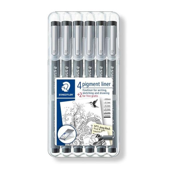 Imagem de Canetinha Ponta Fina Pigment Liner Com 6 und Staedtler