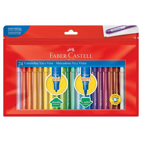 Imagem de Canetinha Vai e Vem 24 cores Faber-Castell