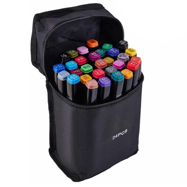 Imagem de Canetinhas Kit 24 Unidades Coloridas Perfeitas Para Desenho