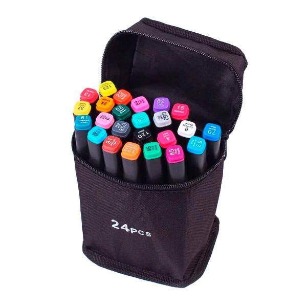 Canetinhas Kit 24 Unidades Profissional Estojo Pintura Arco-Íris - CORREIA Imagem de Canetinhas Kit 24 Unidades Profissional Estojo Pintura Arco-Íris