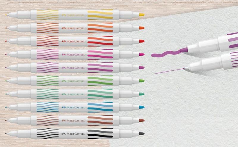 Imagem de Canetinhas ponta dupla contorna e pinta 10 cores - FABER-CASTELL