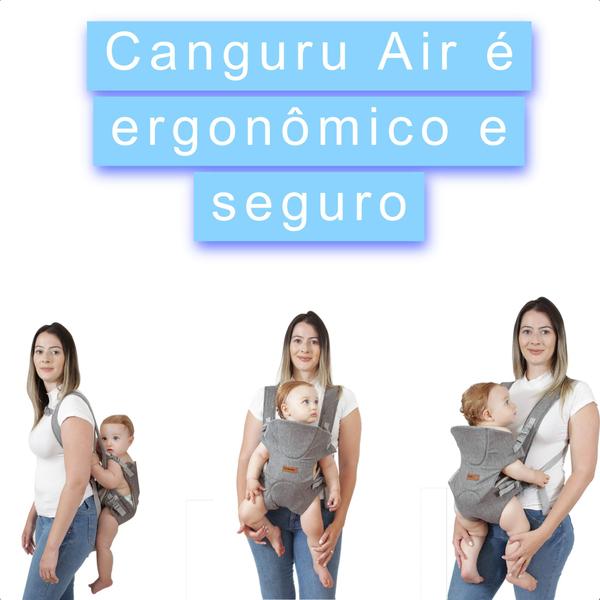 Imagem de Canguru Air Para Bebê Confortável e Postura correta 3 Posições Tecidos Arejados 3,5kg até 9kg Azul Mescla KaBaby 17200A