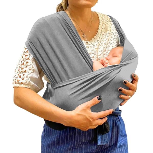 Imagem de Canguru Bebe Ergonomico Passeio Wrap Sling de Vestir Rescem Nascido Respiravel Viagem Suporta até 20 Kg