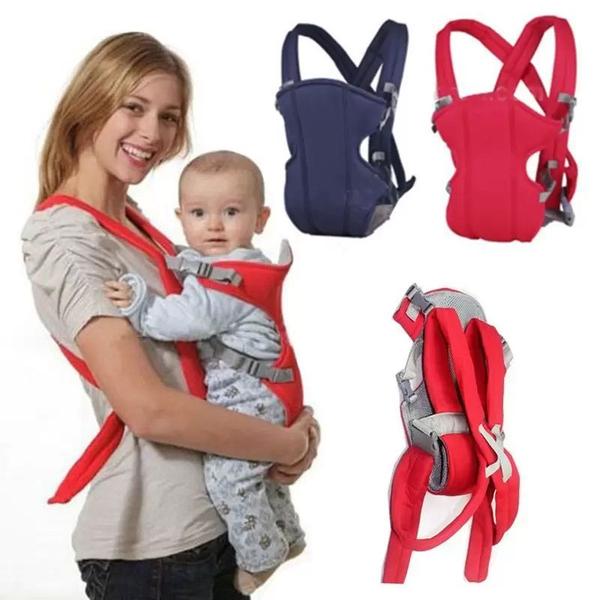 Imagem de Canguru Carrega Bebê Ergonômico Passeio - Importway 3 em 1 Posições Baby Até 15 Kg - Vermelho