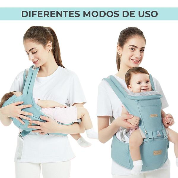 Imagem de Canguru Carregador de Bebê Ergonômico com Assento na Cintura Azul Celeste