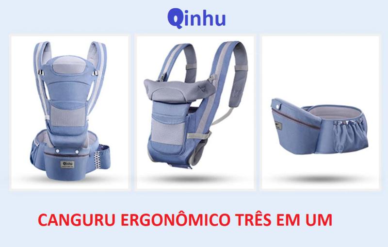 Imagem de Canguru Carregador de Bebê Ergonômico com Assento na Cintura Hipseat até 25kg 0 - 36 Meses