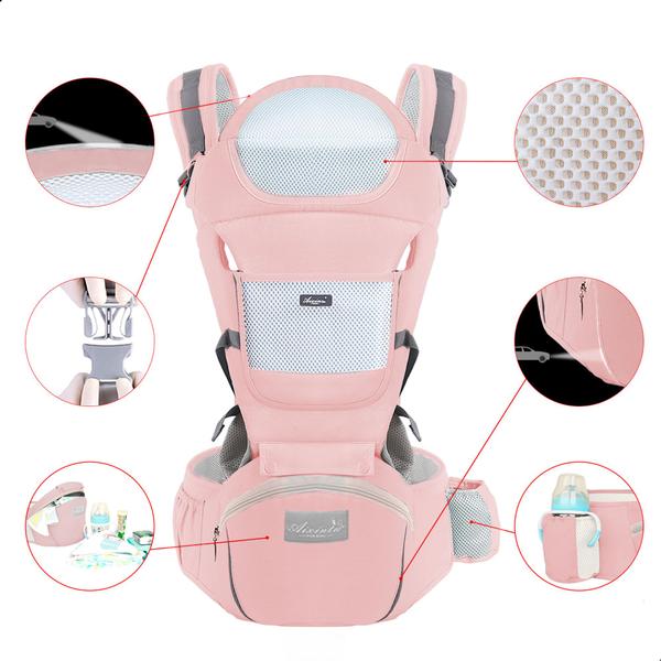 Imagem de Canguru Carregador de Bebê Ergonômico Premium com Assento na Cintura até 25kg 0 - 36 Meses 12 posições