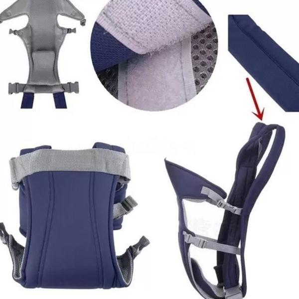 Imagem de Canguru Ergonômico 3 em 1 Azul Bolsa para Bebê com Conforto e Suporte, Perfeita para Passeios