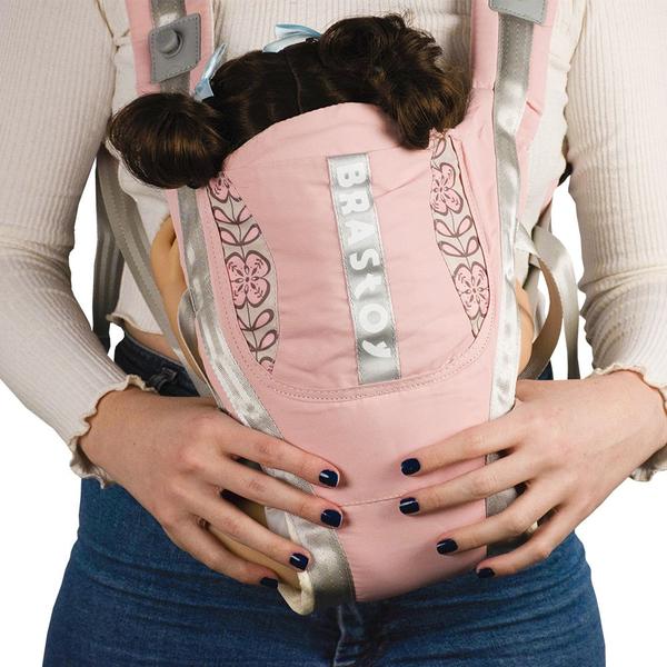 Imagem de Canguru Ergonômico Bebê de Algodão Suporta até 20kg C/ Apoio de Cabeça Rosa