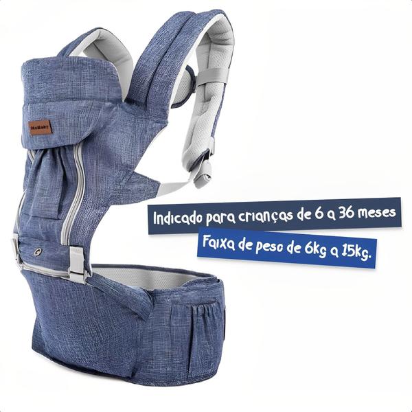 Imagem de Canguru ergonômico para Bebê Seat Line Com Três Posições Suporta até 15Kg KaBaby - 17611J