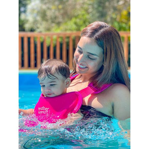 Imagem de Canguru Impermeável para Bebê Passeio e Piscina em Neoprene Rosa Waterland Baby