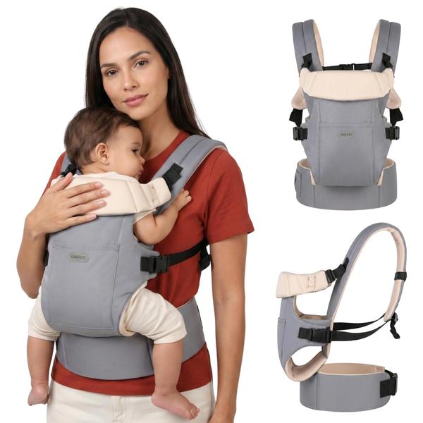 Canguru Para Bebê 3 em 1 Acolchoado Ajustável Até 25kg Rosa Aiebao