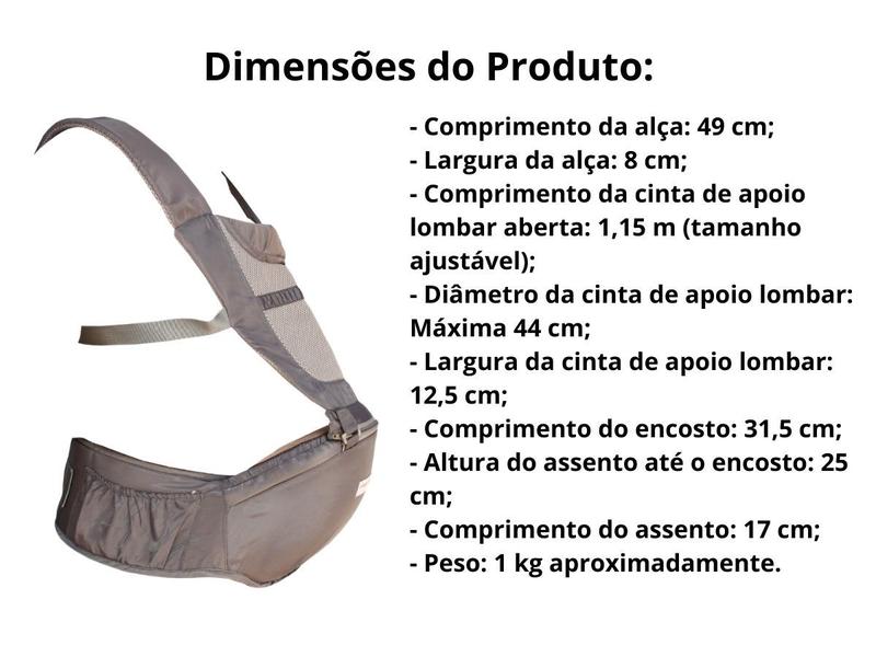 Imagem de Canguru para Bebe Ergonômico Assento de Cintura 