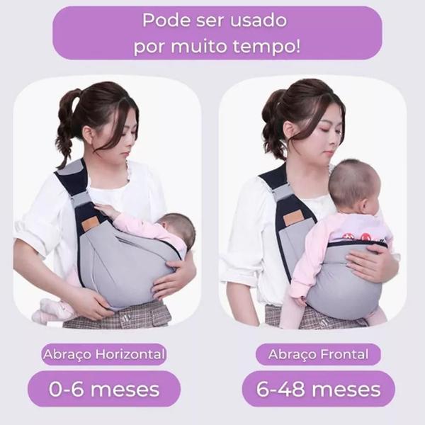 Imagem de Canguru Sling Bebê Amamentação Ombro Suporte Carregador Passeio